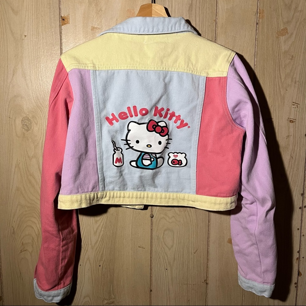 SHEIN X Hello Kitty and Friends Cartoon and Letter Graphic Jacket